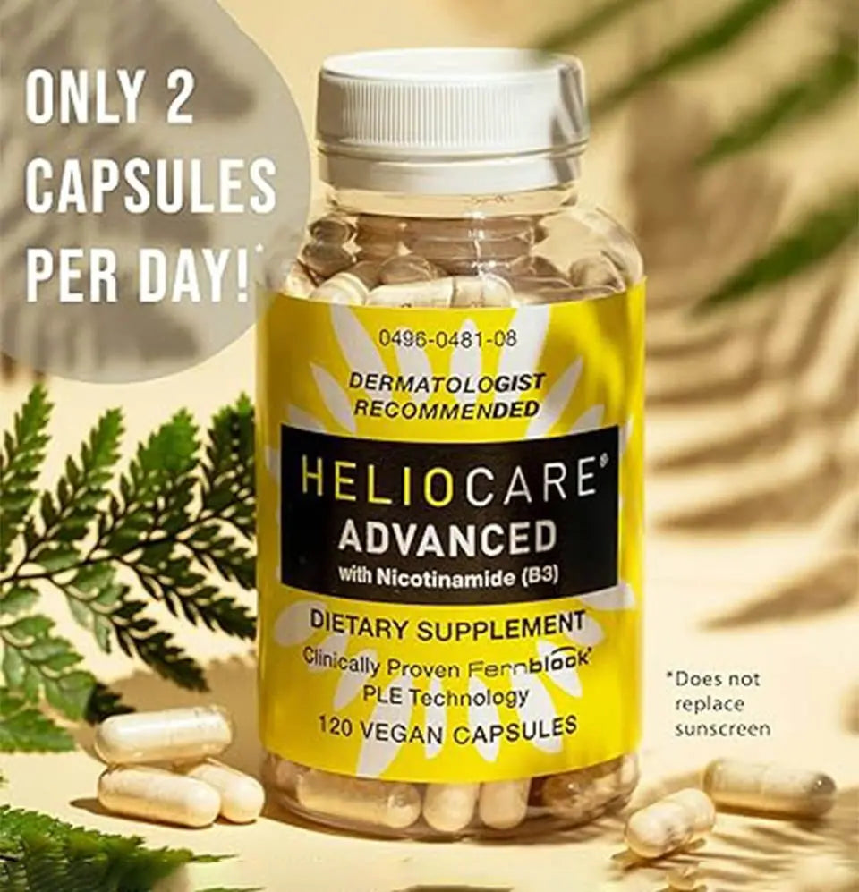 Heliocare Nicotinamide B3 - 500mg Niacinamide & Fernblock (120 Vegan Capsules) CaveMan Horizon
