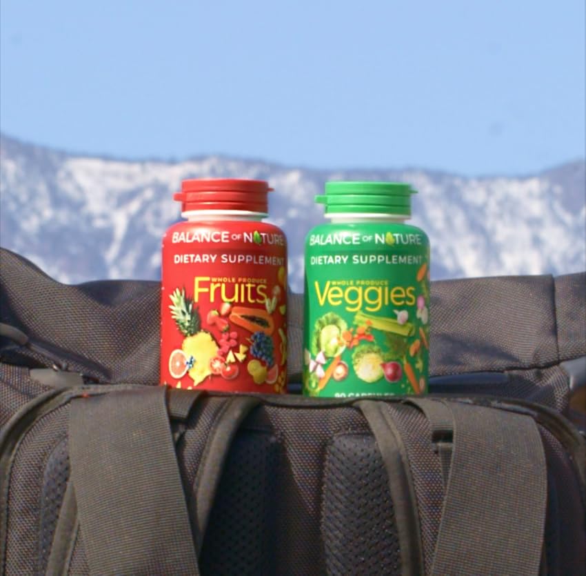 Balance of Nature® Fruits & Veggies – 100% Whole Food Supplement for Immunity, Energy & Vitality (180 Capsules)