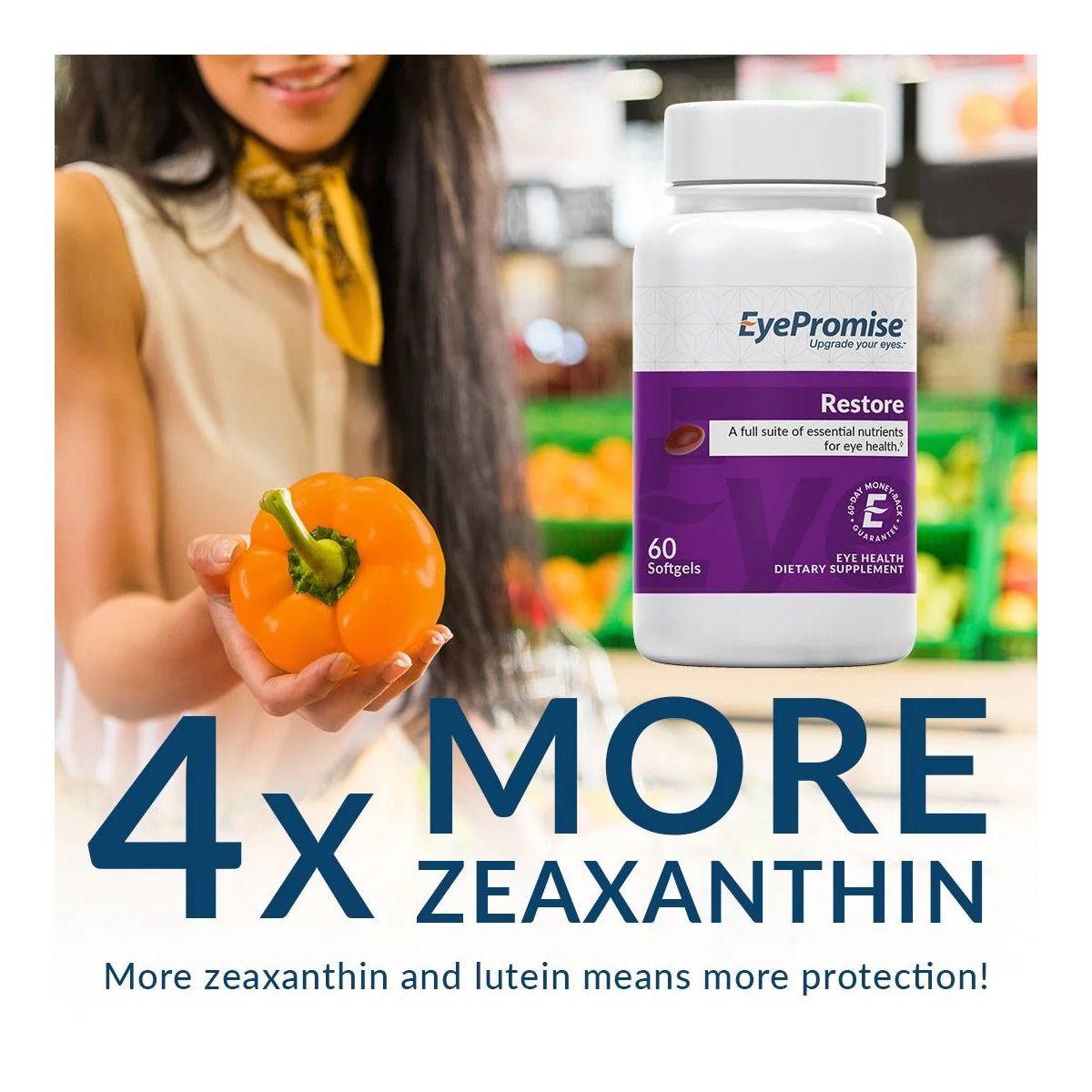 EyePromise® Restore – Vision Support Supplement with Lutein, Zeaxanthin & Antioxidants (60 Capsules)