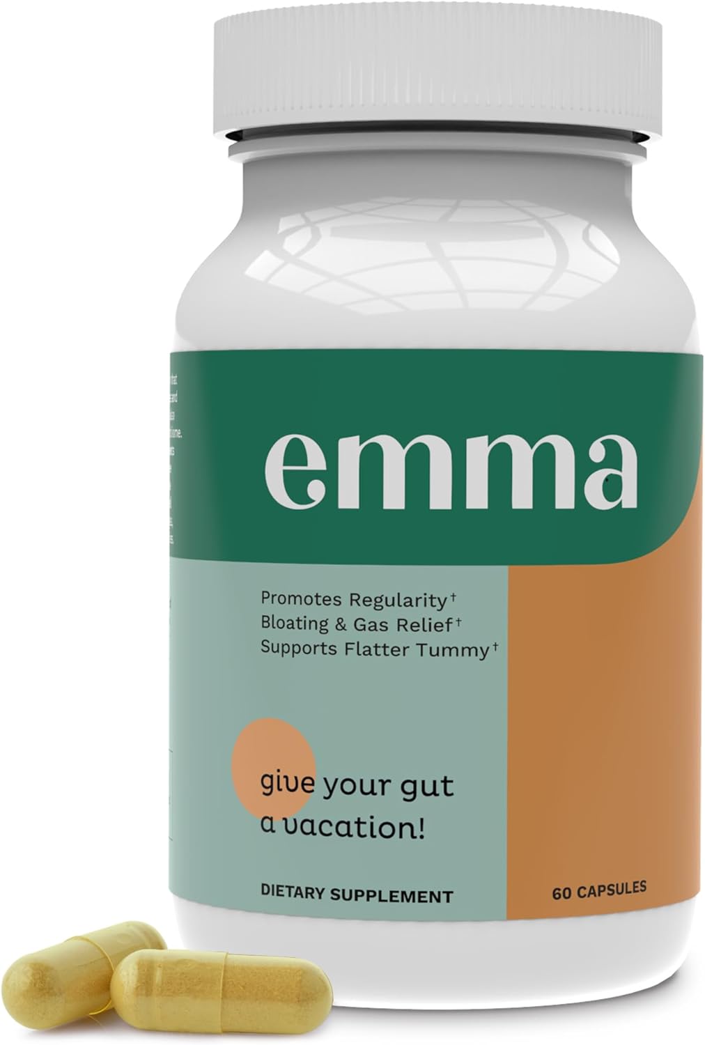 Emma Gut Health - Gas and Bloating Relief, Constipation, Leaky Gut Repair 60 Capsules - Clearance Sale Emma