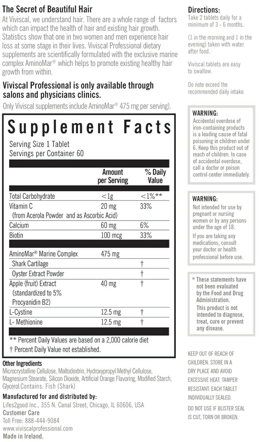 Viviscal PRO Professional Strength Hair Growth Supplements 180 Tablets - Medical Proven (Clearance Sale) Viviscal