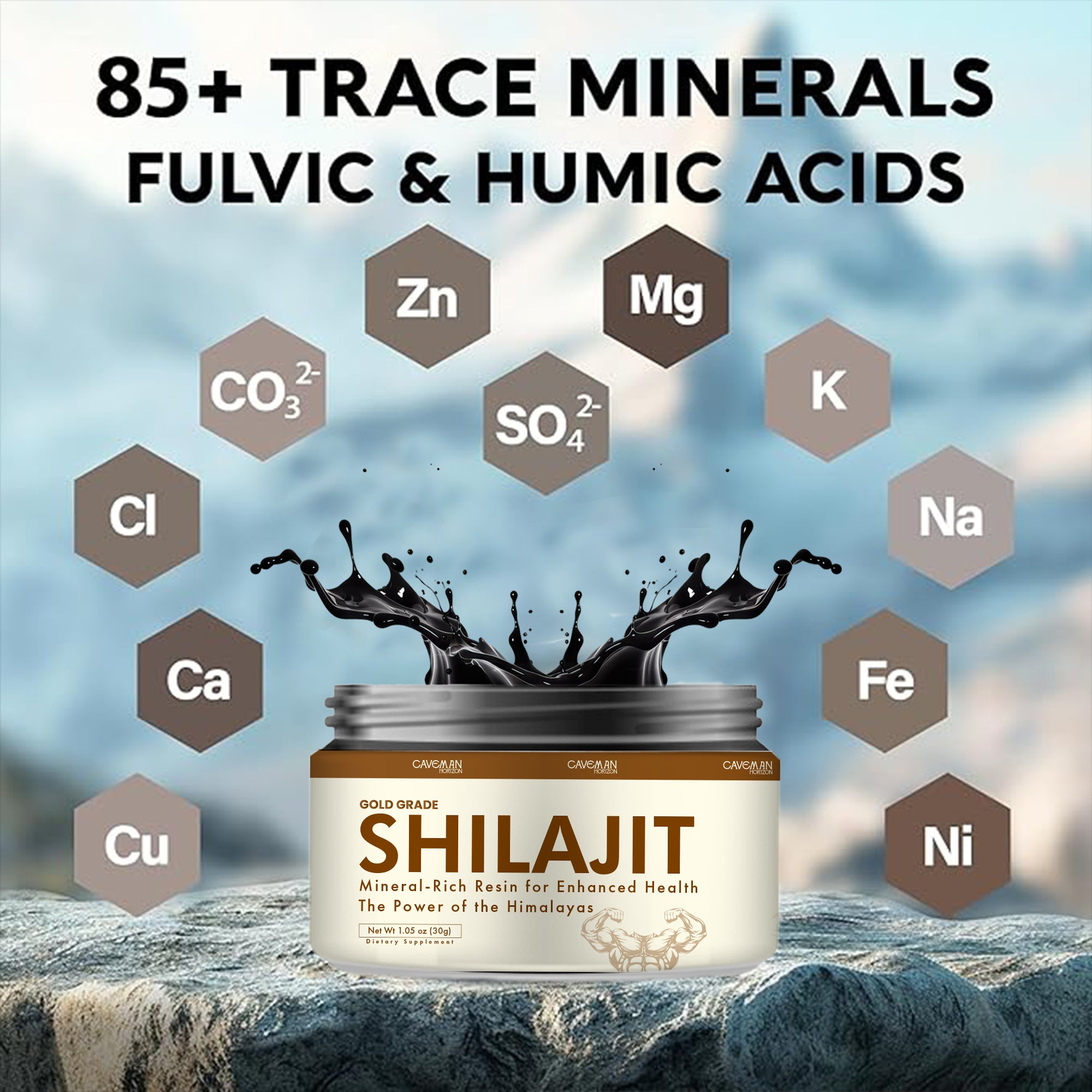 Pure Natural Himalayan Shilajit Resin - Lab Tested ✅ | Gold Grade | 60 Serving