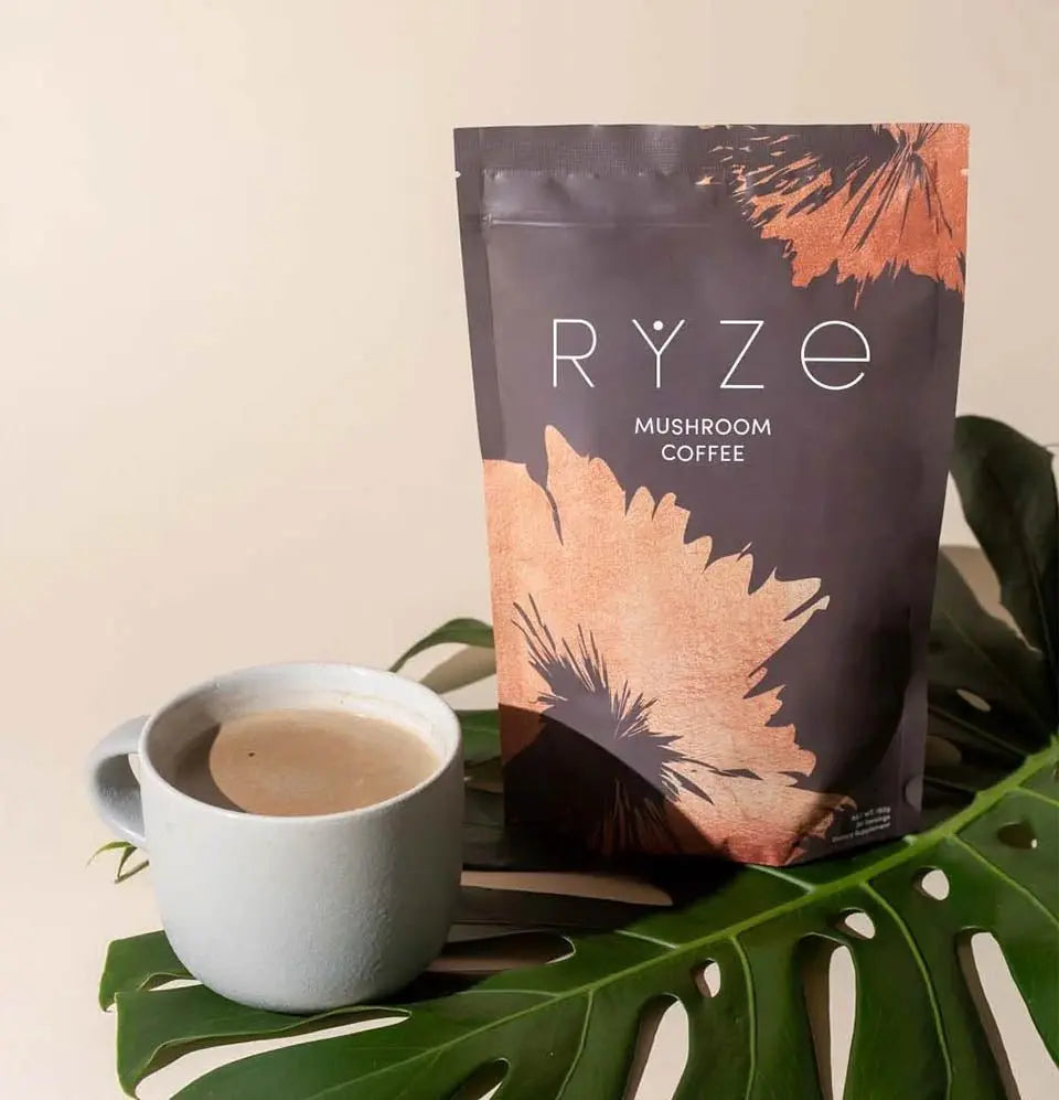 RYZE Organic Mushroom Coffee – Balanced Energy & Health Benefits in Every Cup (30 Servings)