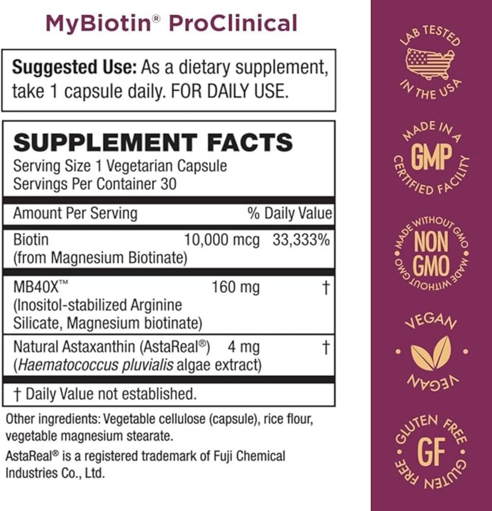 MyBiotin ProClinical – 40X Soluble Biotin for Hair, Skin & Nails