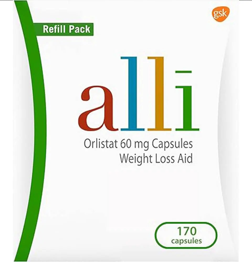 Alli Diet Weight Loss Supplement Pills - Orlistat 60Mg Capsules, 170 Count