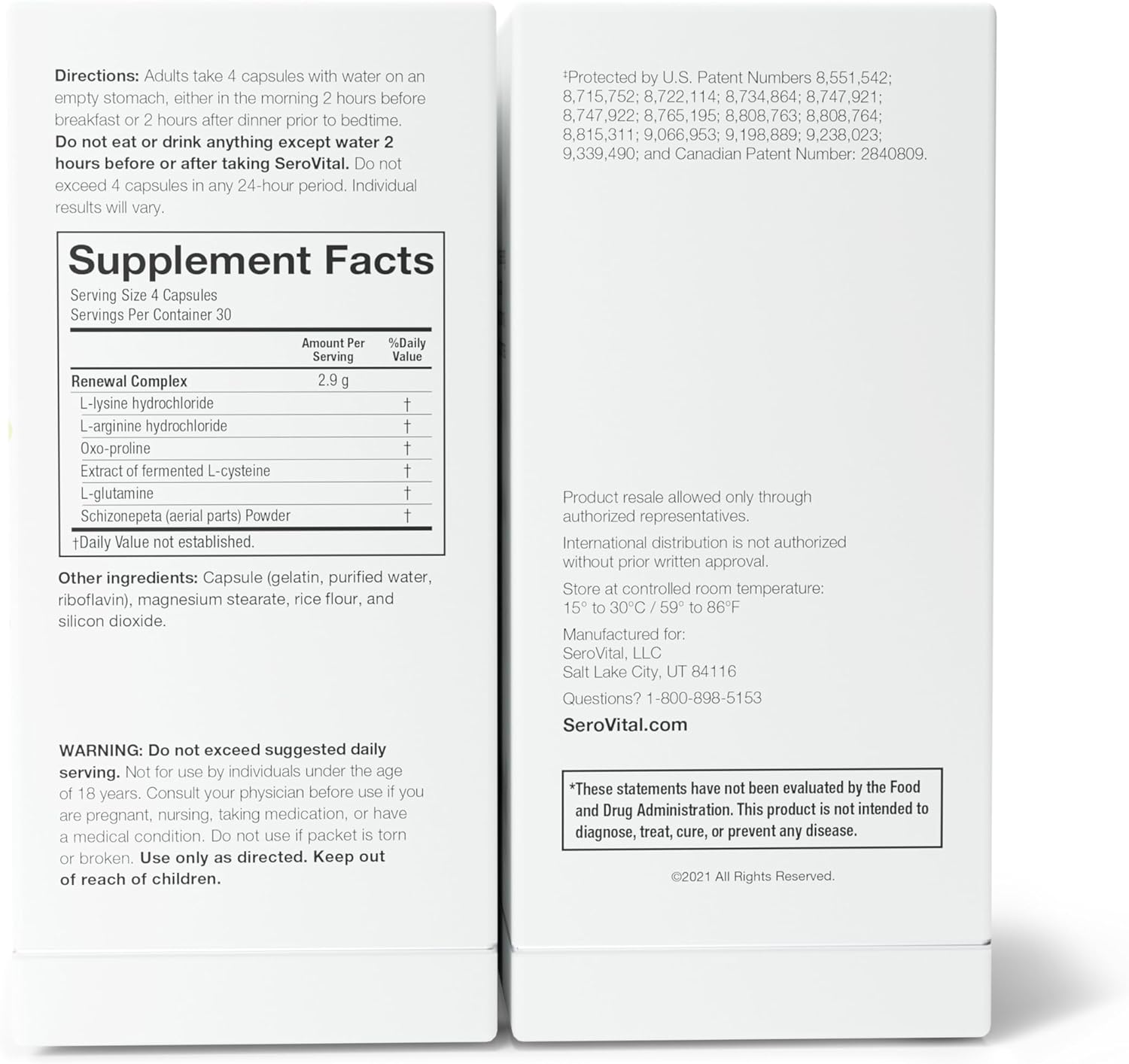 Serovital Renewal Complex - Anti Aging Supplements - Improved Energy, Immunity and Sleep (30 days serving) - Clearance Sale Serovital