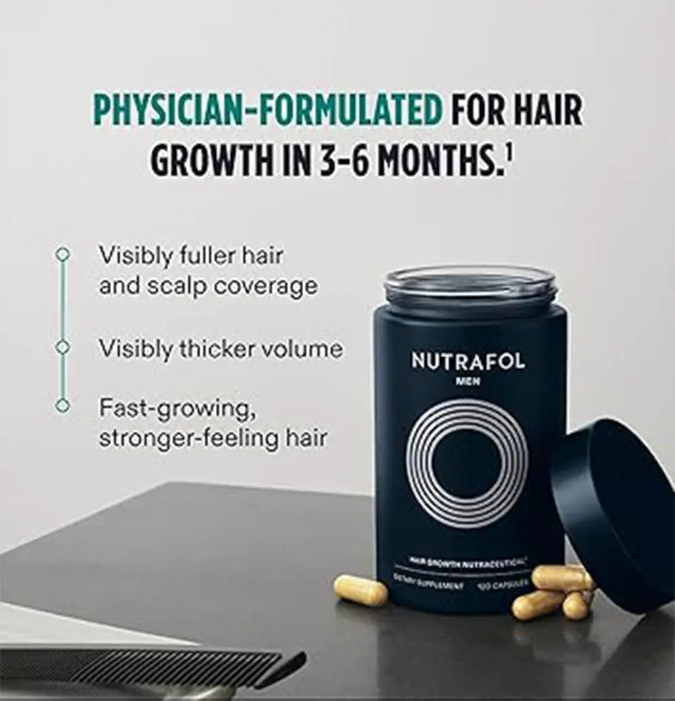 Nutrafol Men's Hair Growth Supplements – Clinically Tested for Thicker, Stronger Hair