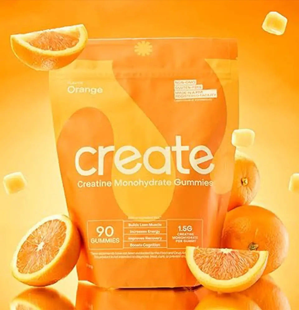 Creatine Gummies for Focus, Strength & Endurance (Vegan, Non-GMO, 1.5g, 90ct)