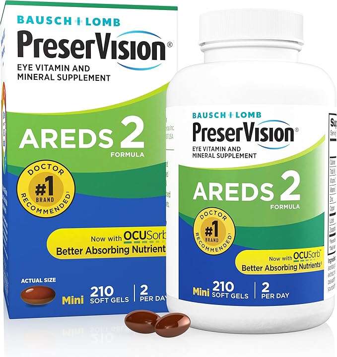 PreserVision AREDS 2 Eye Vitamin & Mineral Supplement with Lutein, Vitamin C & Zinc - 210 Softgels